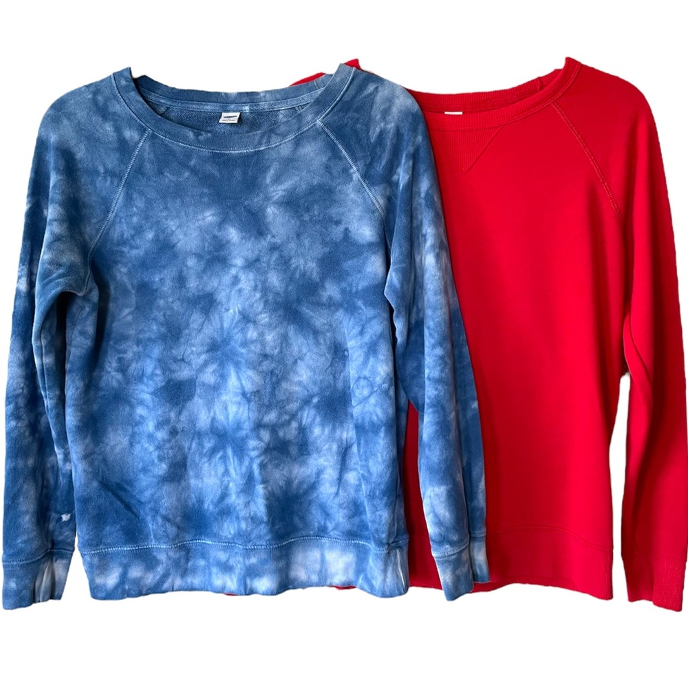 Set of 2 Old Navy Sweatshirts Navy Tie Dye Red Size XS